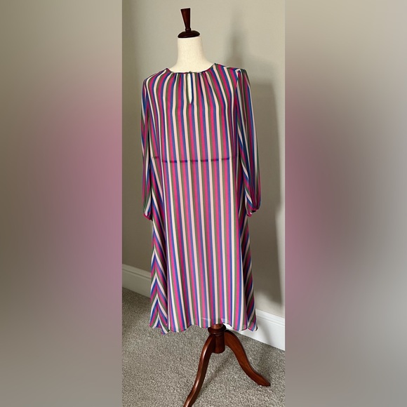 Boden PETITE Dress Pink Striped Bow Belt Size 10 petite - Picture 3 of 7